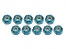 3RACING 3mm Aluminum Lock Nuts (10 Pcs) - Light Blue - 3RAC-N30/LB