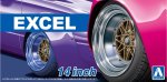 青島文化 Aoshima 20299 - 1/24 Excel 14 Inch 輪圈與輪胎 Tuned Parts #80 適合改裝風格模型