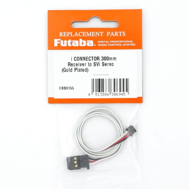 FUTABA 300MM i-CONNECTOR CORD CABLE SVi TO RECEIVER 30-STRAND WIRE EBB0155