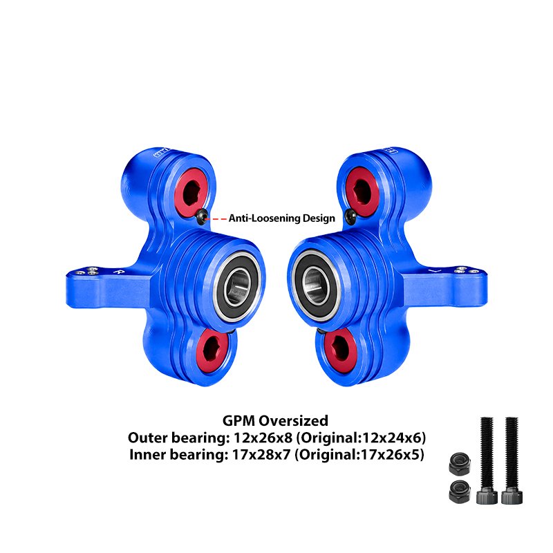 ARRMA KRATON 8S BLX MONSTER 6061-t6 Alloy Front Steering Knuckles (Larger Bearings) - GPM MAKX021/V1