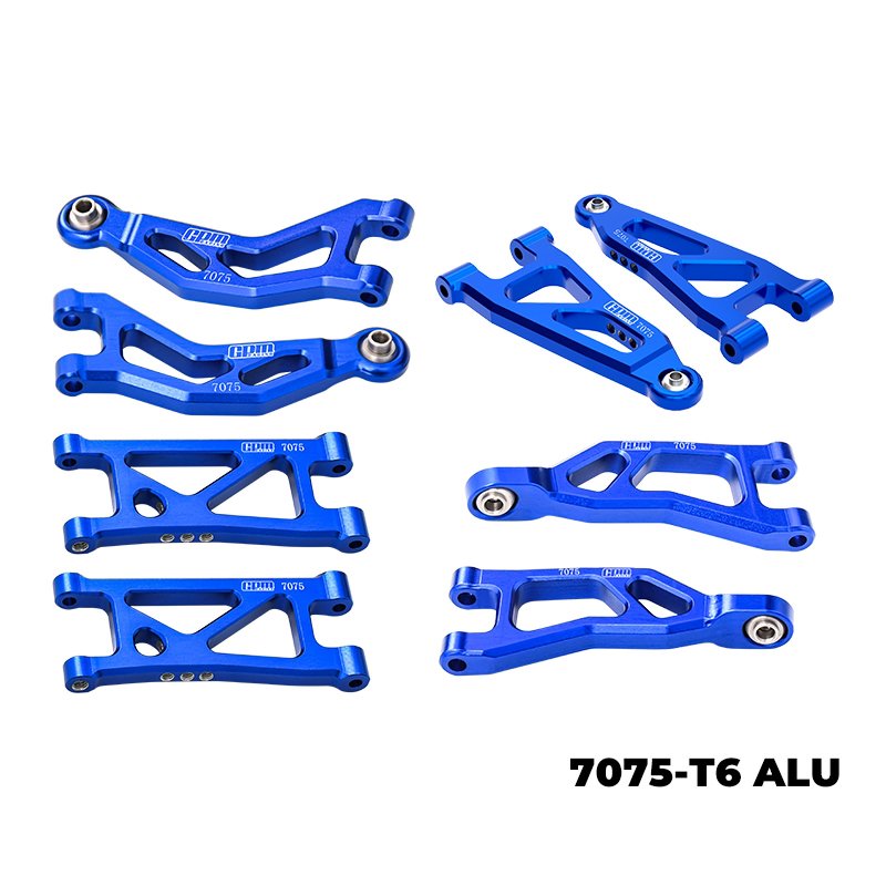 ARRMA MOJAVE GROM MEGA DESERT TRUCK 7075-t6 Alloy (Front + Rear) Upper And Lower Suspension Arms - GPM MGM4567