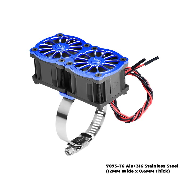 7075-T6 Alloy+316 Stainless Steel Dual 40x28mm Cooling Fan Ajustable For 40-56 Series Motor - GPM GPM3357FANB2