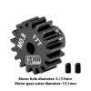 GPM MG317T/0.8M - 40CR 鋼製摩打齒 17T (32 Pitch, 0.8mm 模組)