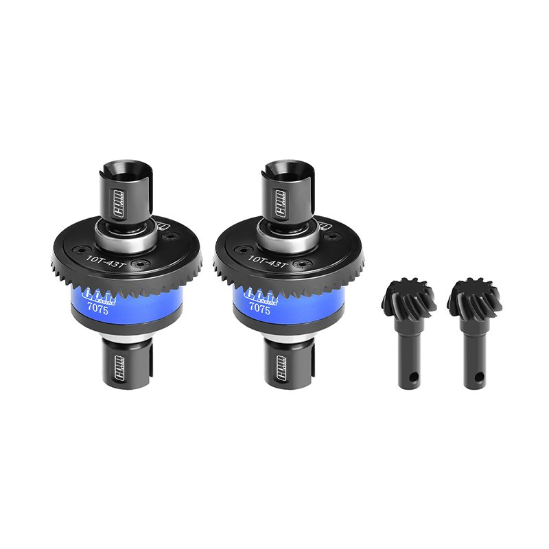 TRAXXAS SLEDGE MONSTER TRUCK 20crmnti Steel + 7075 Alloy 10/43T Front & Rear Complete Differential (no Diffs Oil) - GPM SLE1043S/2