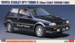 長谷川 Hasegawa 20687 - 1/24 豐田 Starlet EP71 Turbo-S 1986 早期版 模型套件