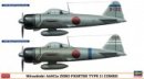 長谷川 Hasegawa 02002 - 1/72 Mitsubishi A6M2a 零式戰鬥機 11型 雙套裝