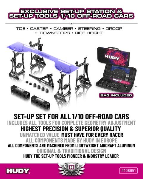 HUDY 108951 - SET-UP Station & SET-UP Tools + Carrying BAG FOR 1/10 OFF-ROAD Cars