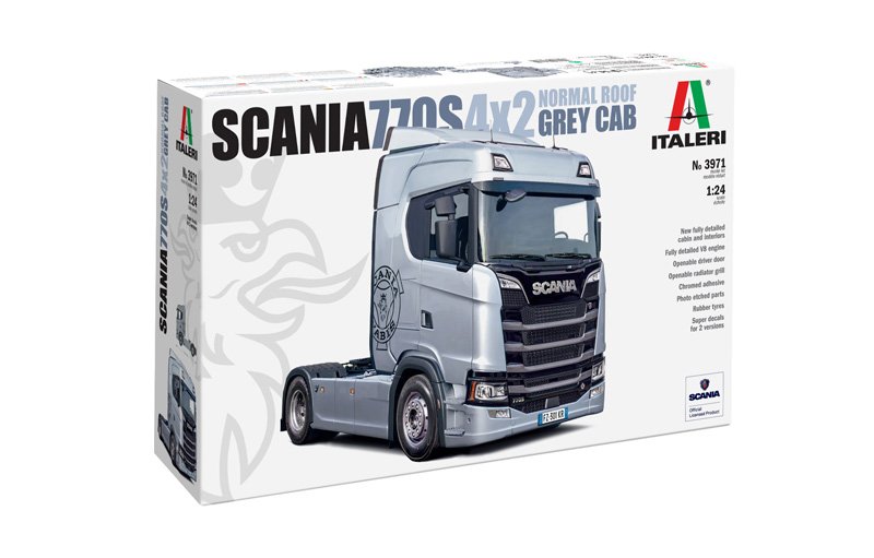 Italeri 3971 - 1/24 Scania 770S 4x2 Normal Roof Grey Cab