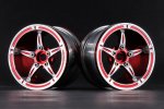 Aluminum 2.2'' 5-Spokes Wheels Set - Red