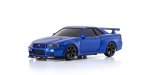 Kyosho MZP487MB — Mini-Z MA-020 日產 SKYLINE GT-R R34 V.specIINur 金屬藍車殼套件