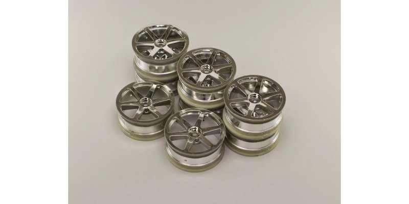 Kyosho AGH001-8SM - Wheel(6-Spke/24mm/Chrome Plated/8Pcs)