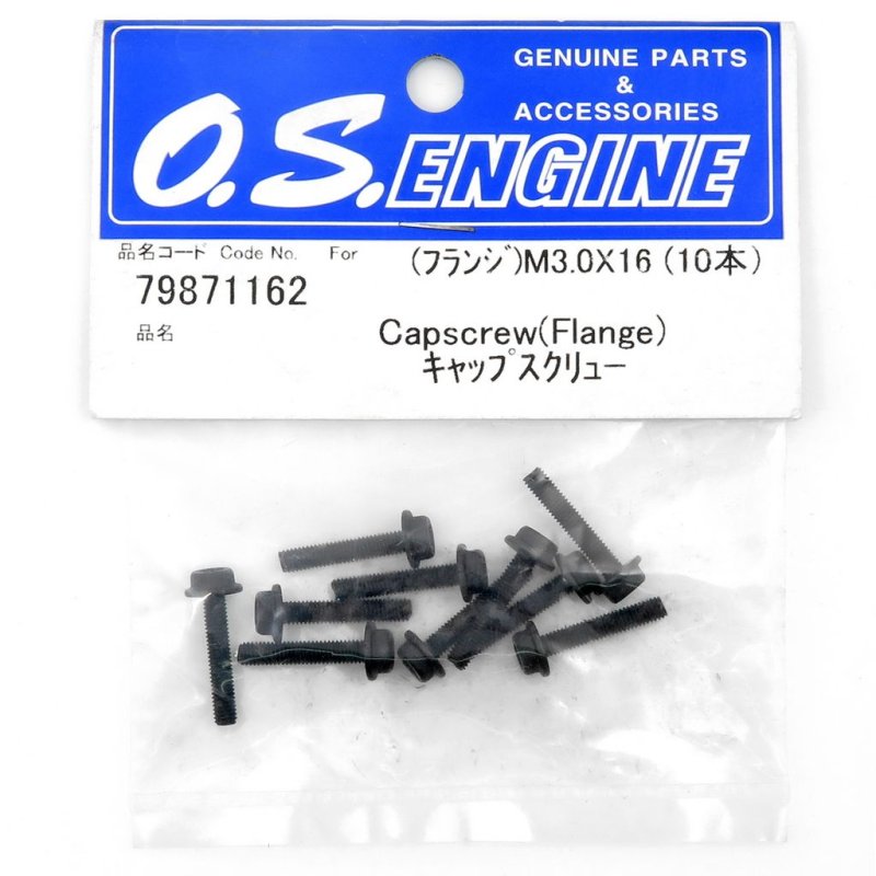 O.S. ENGINES FLANGE HEXAGON SOCKET HEAD SCREW M3X16 10 PCS CYLINDER HEAD SPEED 21 V-SPEC