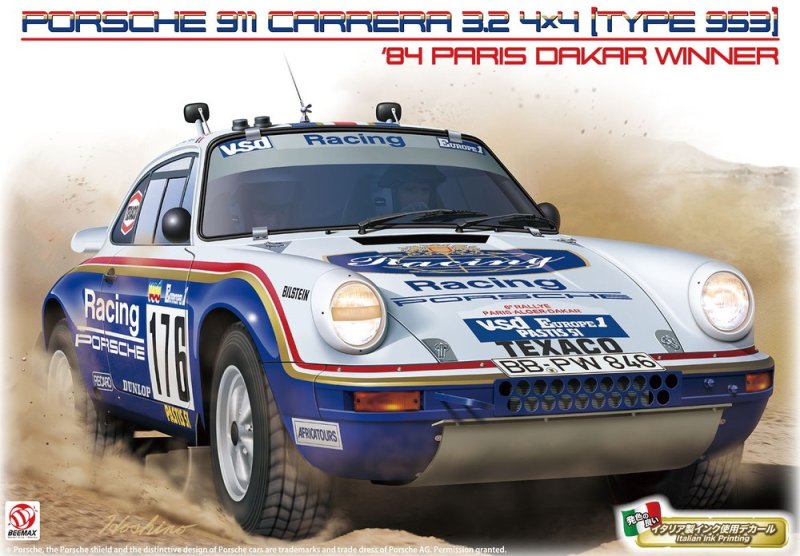 Platz BX24038 - 1/24 Porsche 911 Carrera 3.2 4x4 (Type 953) 1984 Paris-Dakar Rally Winner Beemax