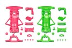 田宮 Tamiya 95711 Jr Super FM 底盤組件 迷你四驅車後備配件 車架 雙星孖星 (Pink/Green)