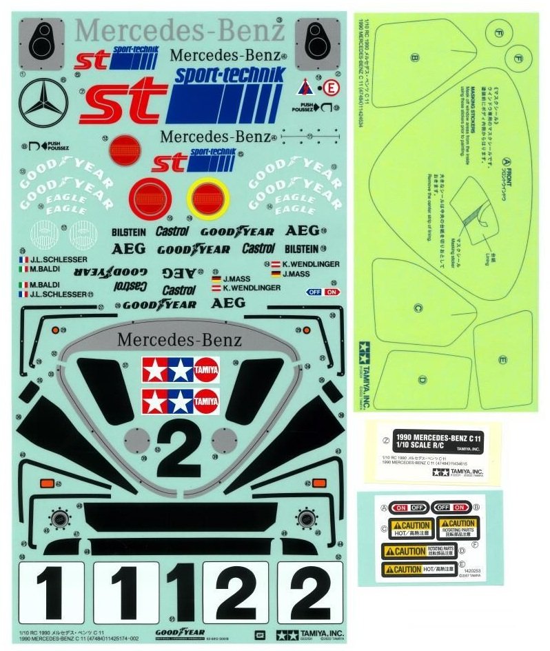 Tamiya 9494248 - Sticker/Masking: 47484 1990 Mercedes-Benz C11