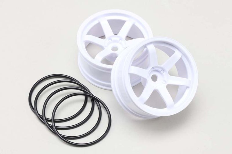 Yokomo TW-5313W7 6 spoke wheel Offset7 / White for drifting (2 each)